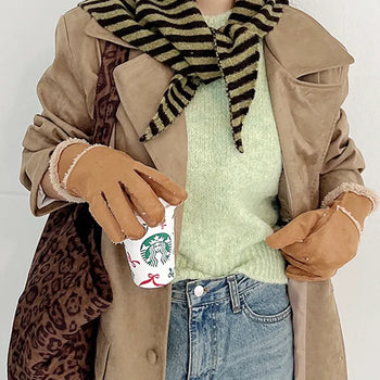 Striped bonnet hair bandana  winter hat muffler scarf shawl