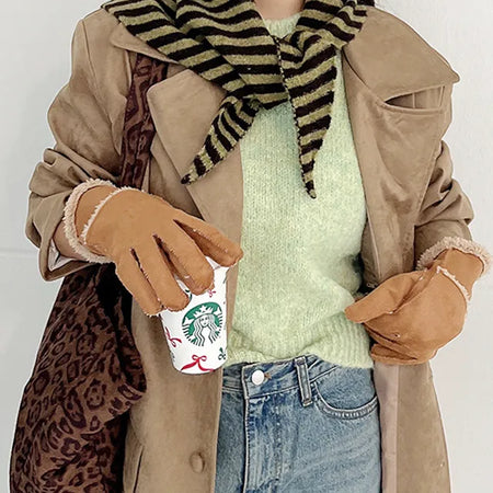 Striped bonnet hair bandana  winter hat muffler scarf shawl