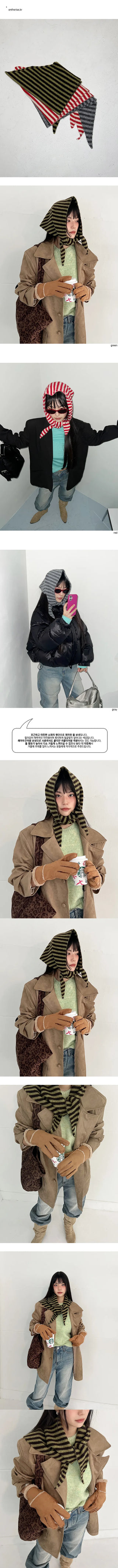 Striped bonnet hair bandana  winter hat muffler scarf shawl