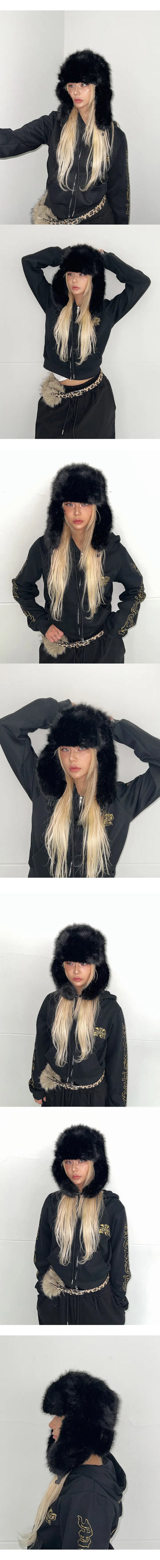 Pure eco-fur hat  earflap hat ski hat earflap hat fur hat