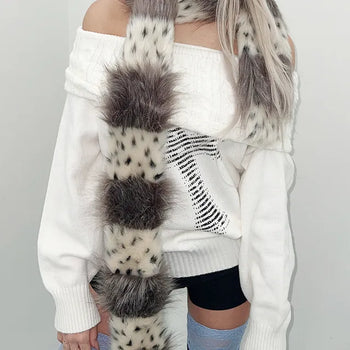 Lake Fur Muffler Scarf Year-end Look Christmas