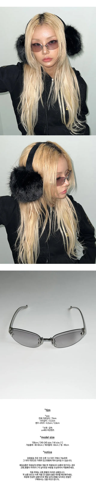 Shelter Gray Rimless Sunglasses