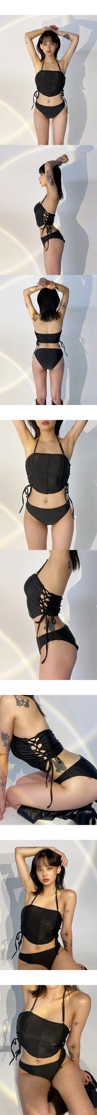 Corset bikini water park water bomb summer festival bikini barf costume body cover bikini black bikini