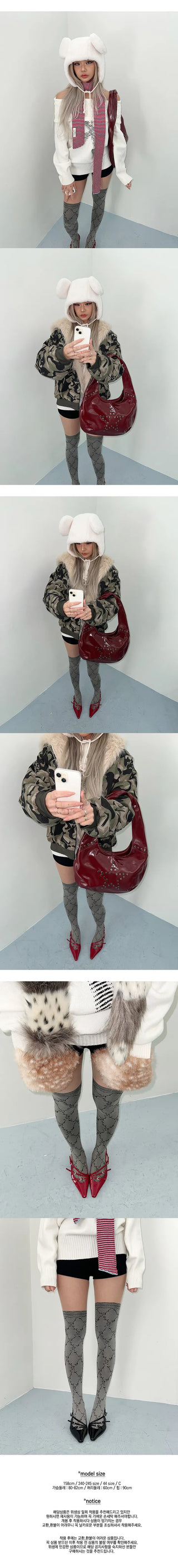 Fake knee socks, stockings, year-end look, date look, Christmas