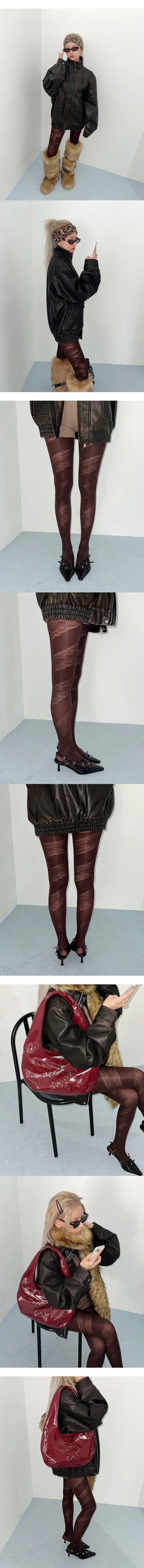 Brown antique stockings, 2 types