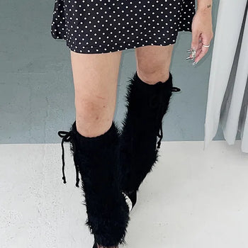 Shabet knit leg warmers  for year-end date look