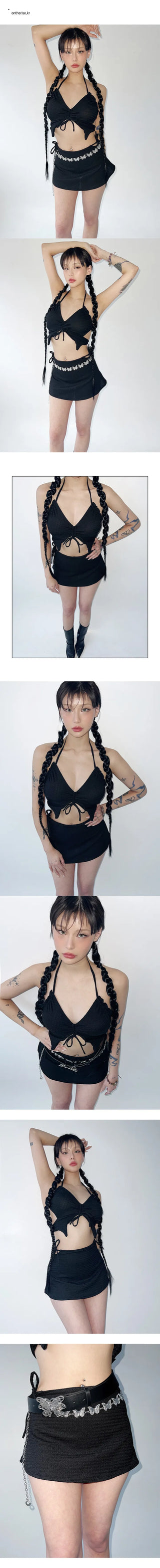 Black Fly Bikini Skirt Set