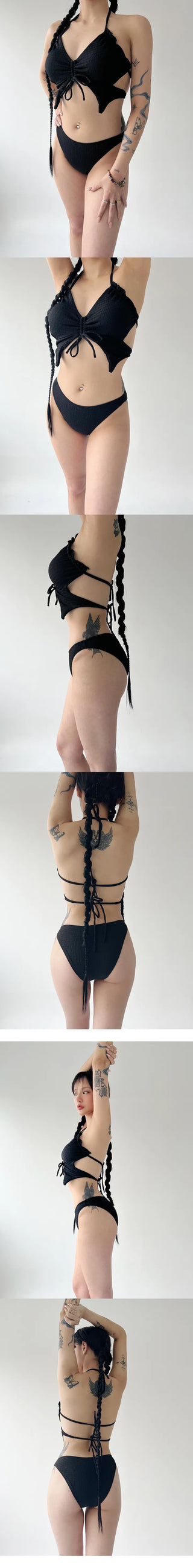 Black Fly Bikini Skirt Set