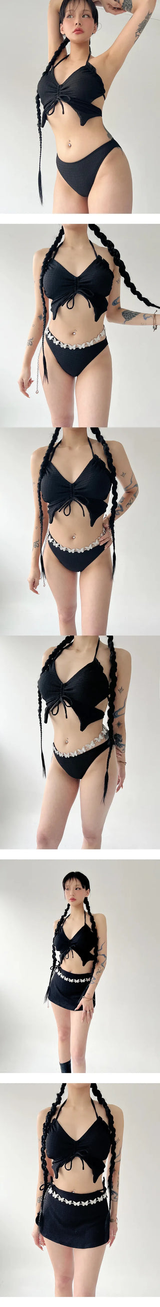 Black Fly Bikini Skirt Set