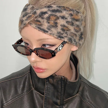 Leopard hair turban headband Hopi