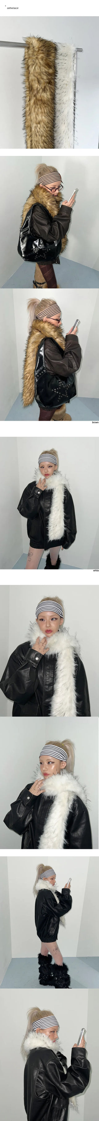 Natural Fake Fur Muffler  Winter Scarf