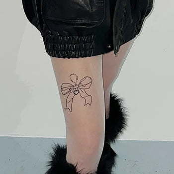 Black Ribbon Tattoo Stockings