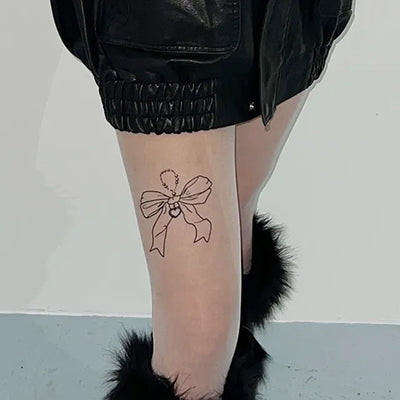 Black Ribbon Tattoo Stockings