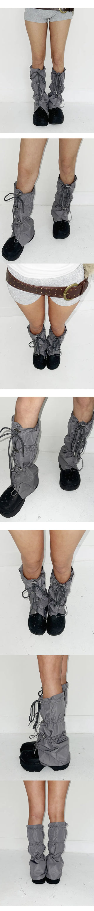 Denier shirring leg warmers in