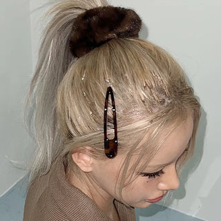 Leopard eco-fur scrunchie color hair band hair band gyaru hopi