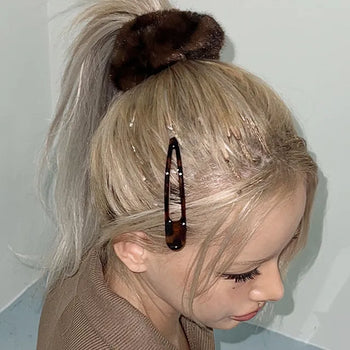 Leopard eco-fur scrunchie color hair band hair band gyaru hopi