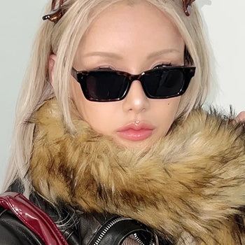 Flat square sunglasses color glasses