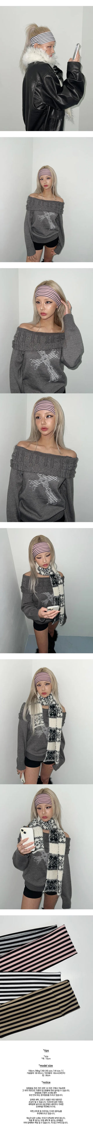 Simple striped hairband  hair turban headband striped