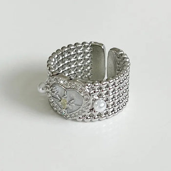 Local Heart Open Ring Silver Ring