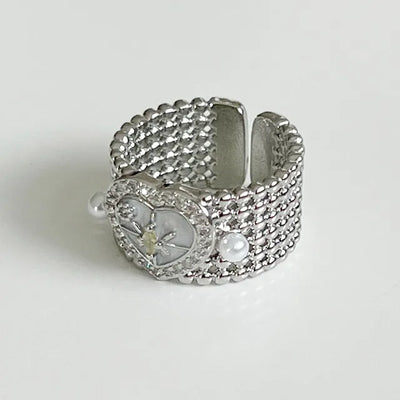 Local Heart Open Ring Silver Ring