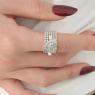 Local Heart Open Ring Silver Ring