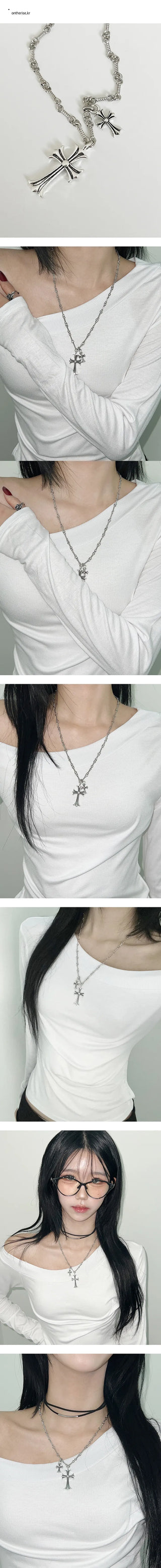 Twin Cross Chain Necklace