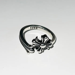 Bold antique cross ring open ring silver ring silver ring y2k gyaru