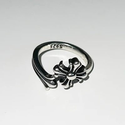 Bold antique cross ring open ring silver ring silver ring y2k gyaru