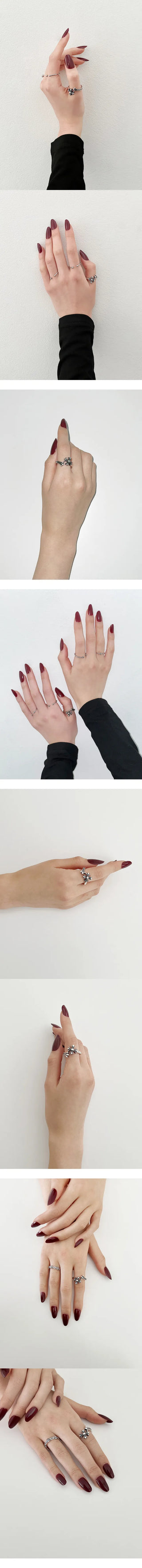 Bold antique cross ring open ring silver ring silver ring y2k gyaru