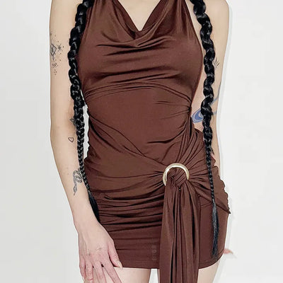 Ring halter neck one-piece