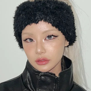 Wide boucle hairband  knit hair turban