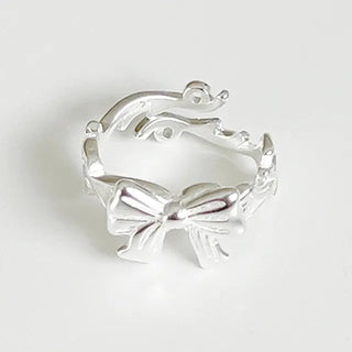 Ribbon ring, silver ring, silver ring, y2k, gyaru, open ring