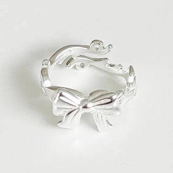 Ribbon ring, silver ring, silver ring, y2k, gyaru, open ring