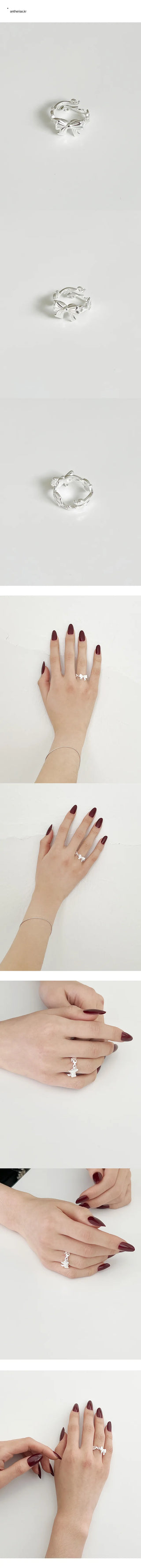 Ribbon ring, silver ring, silver ring, y2k, gyaru, open ring