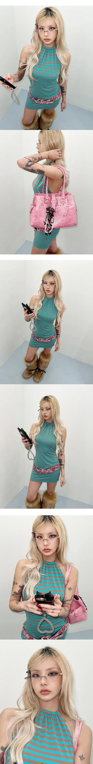 Bolt Rimless Glasses Gyaru Style Y2K
