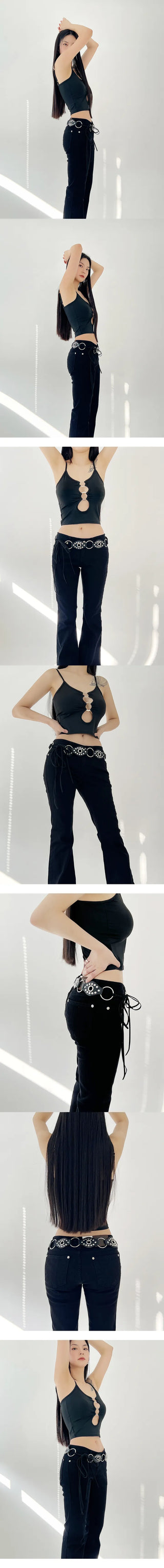 Black Dated Ring Belt