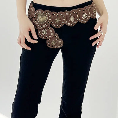 Heart leather belt