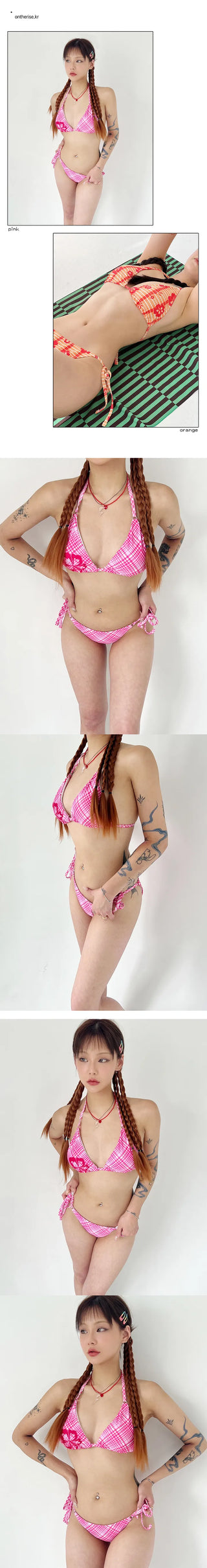 Color check bikini