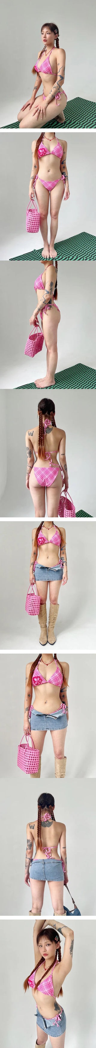 Color check bikini