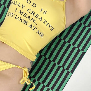 Yellow top bikini set