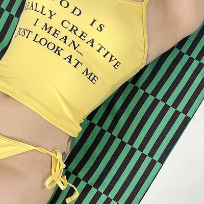 Yellow top bikini set