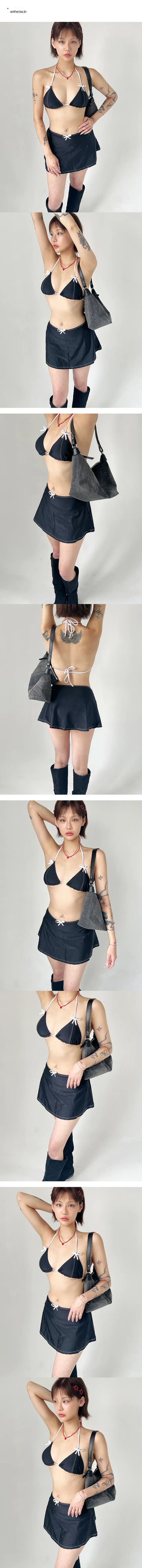 Bonnet skirt bikini set