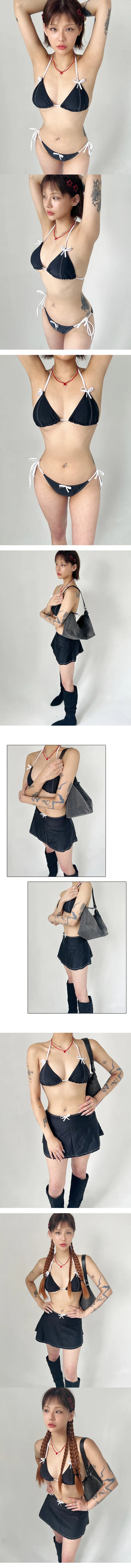 Bonnet skirt bikini set