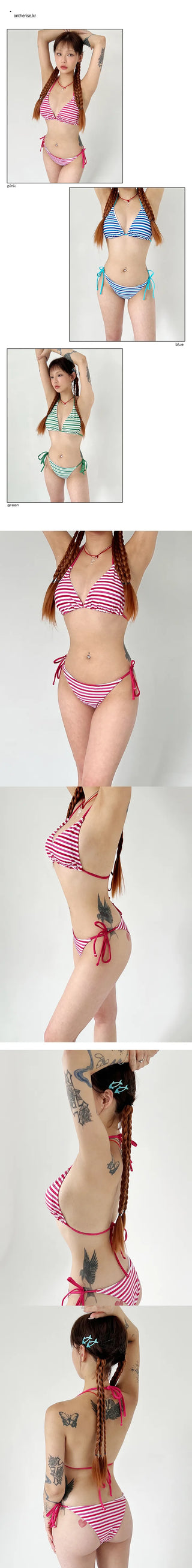 Color stripe bikini