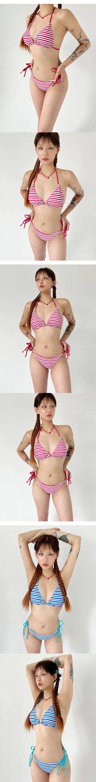 Color stripe bikini