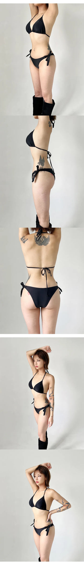Crop T-shirt Bikini Set