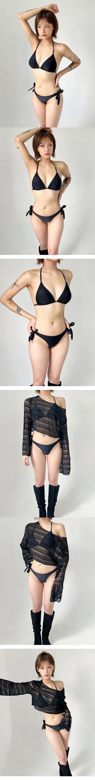 Crop T-shirt Bikini Set