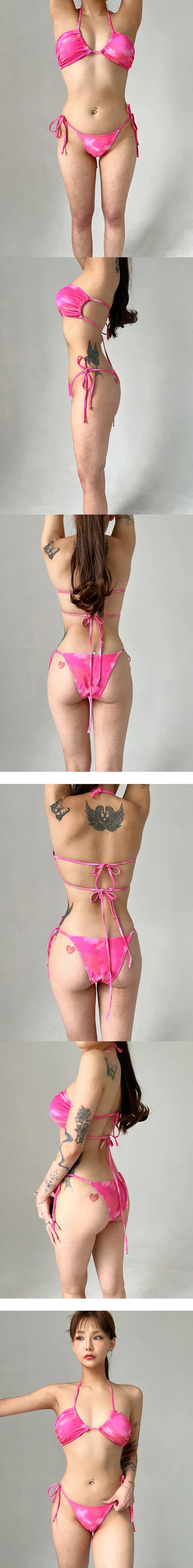 Pink Frill Bikini Set