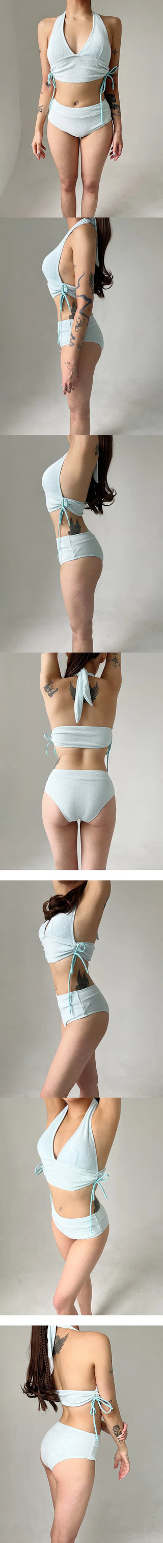 Baby blue halter neck bikini