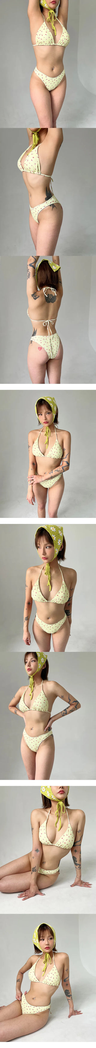 Vintage flower bikini set